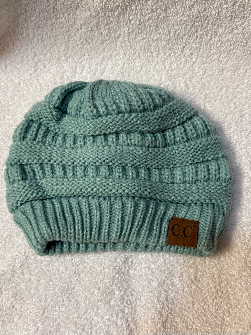 C.C  Mint Cable Knit Beanie